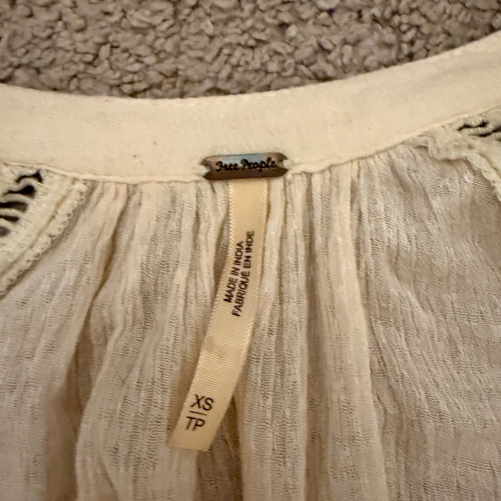 Free People Women's Go Lightly V-Neck 
Gauze Mini Dress Ivory Size XS - Picture 6 of 7